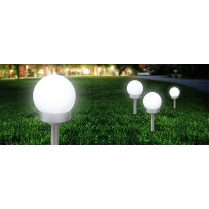 Globo - SADA 3x LED Solárne svietidlo LED/0,06W/3V 4000K pr. 10 cm IP44