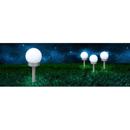 Globo - SADA 3x LED Solárne svietidlo LED/0,06W/3V 4000K pr. 10 cm IP44