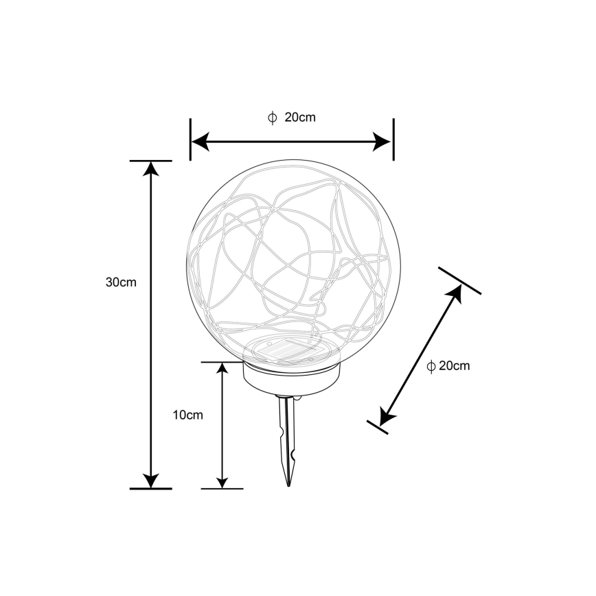 Globo - LED Solárne svietidlo 30xLED/0,06W/1,2V pr. 20 cm IP44