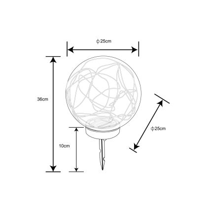 Globo - Solárne svietidlo 40xLED/0,06W/1,2V pr. 25 cm IP44