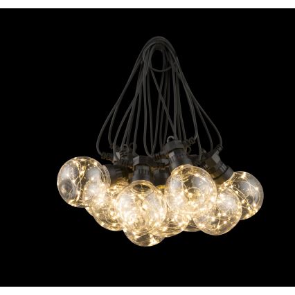 Globo - LED Vonkajšia dekoračná reťaz 10xLED/0,27W/230V 7,5 m IP44 čierna