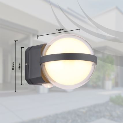 Globo - LED Vonkajšie nástenné svietidlo LED/12W/230V IP54 čierna