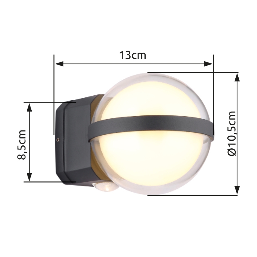 Globo - LED Vonkajšie nástenné svietidlo LED/12W/230V IP54 čierna