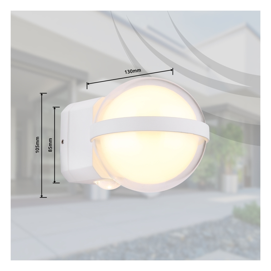 Globo - LED Vonkajšie nástenné svietidlo LED/12W/230V IP54 biela