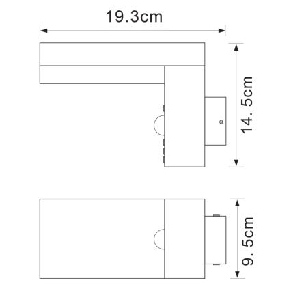 Globo - LED Vonkajšie nástenné svietidlo so senzorom LED/9,5W/230V IP44