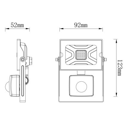 Globo - LED Reflektor so senzorom LED/10W/230V IP44