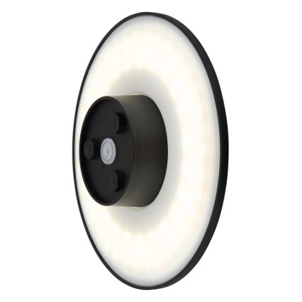 Globo - LED Vonkajšie nástenné svietidlo LED/15W/230V 3000/4000/6000K pr. 25,2 cm IP44 čierna