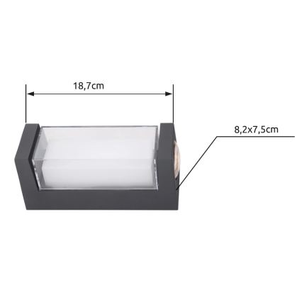 Globo - LED Vonkajšie nástenné svietidlo LED/12W/230V 3000K IP54 antracit