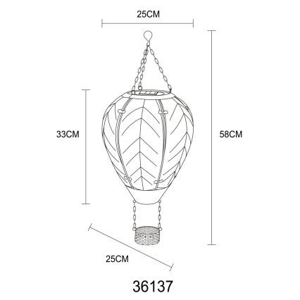 Globo - LED Závesná solárna dekorácia 24xLED/0,2W/3V IP44 lietajúci balón