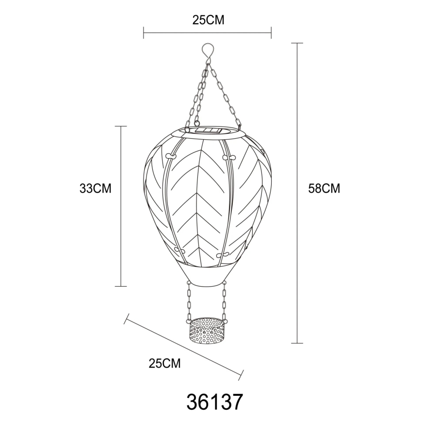 Globo - LED Závesná solárna dekorácia 24xLED/0,2W/3V IP44 lietajúci balón