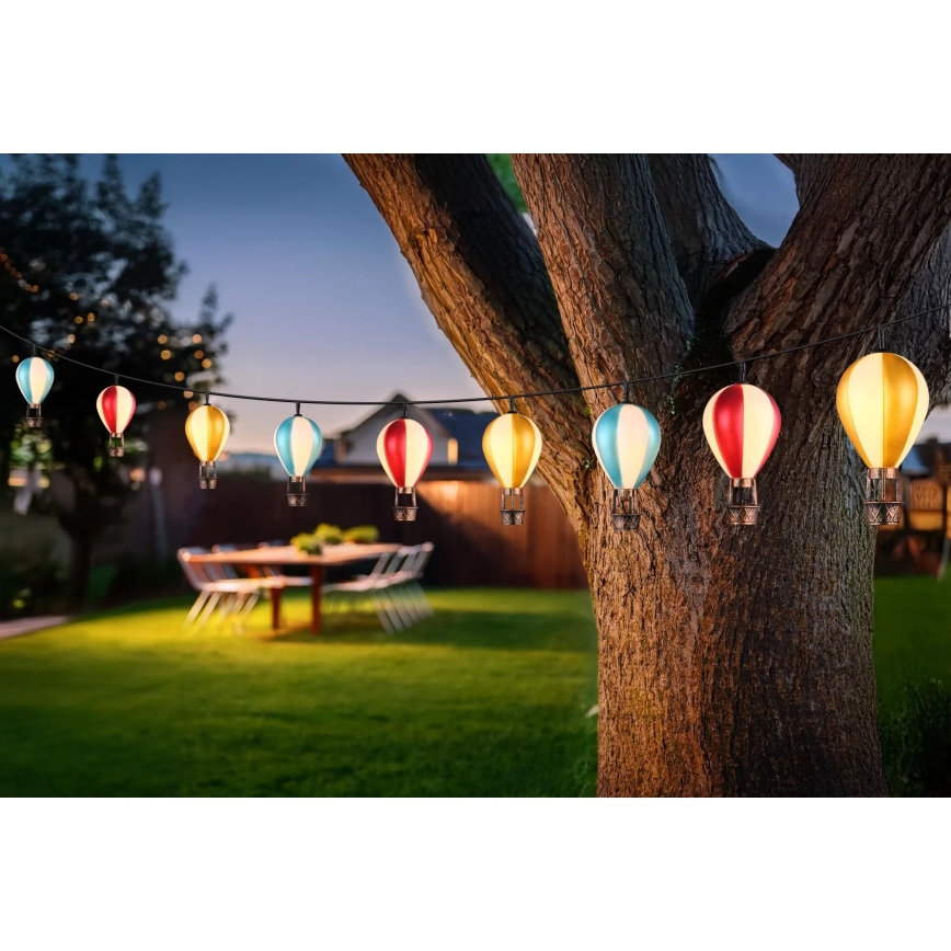 Globo - LED Solárna reťaz 9xLED/0,06W/3V 390 cm IP44
