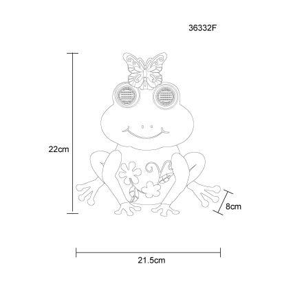Globo - LED Solárne svietidlo 104xLED/3V IP44 300 mAh žaba