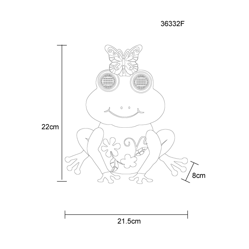Globo - LED Solárne svietidlo 104xLED/3V IP44 300 mAh žaba