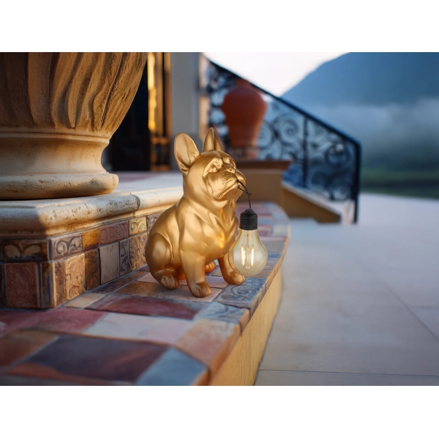 Globo - LED solárne svietidlo LED/3V IP44 300 mAh zlatý pes