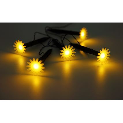 Globo - LED solárny reťazec 5xLED/3V IP44 300 mAh 2,2 m kvety