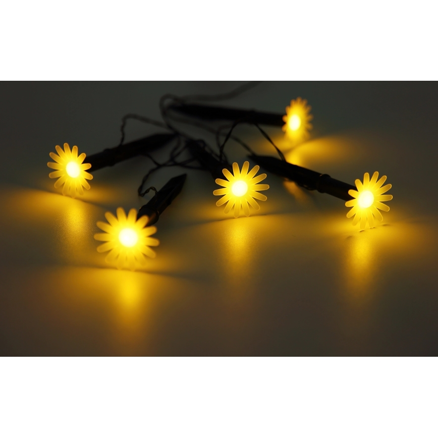 Globo - LED solárny reťazec 5xLED/3V IP44 300 mAh 2,2 m kvety
