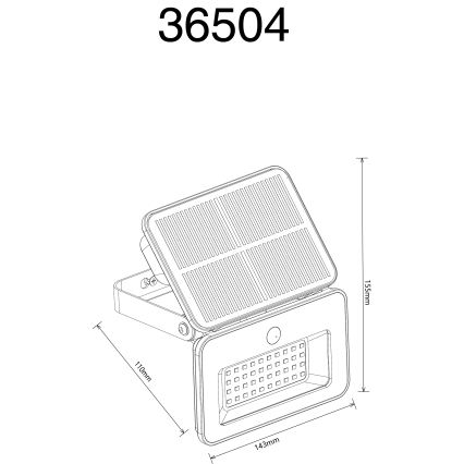 Globo - LED Stlmiteľné solárne svietidlo s čidlom LED/8W/5V 3000/4000/6500K IP65 2200 mAh