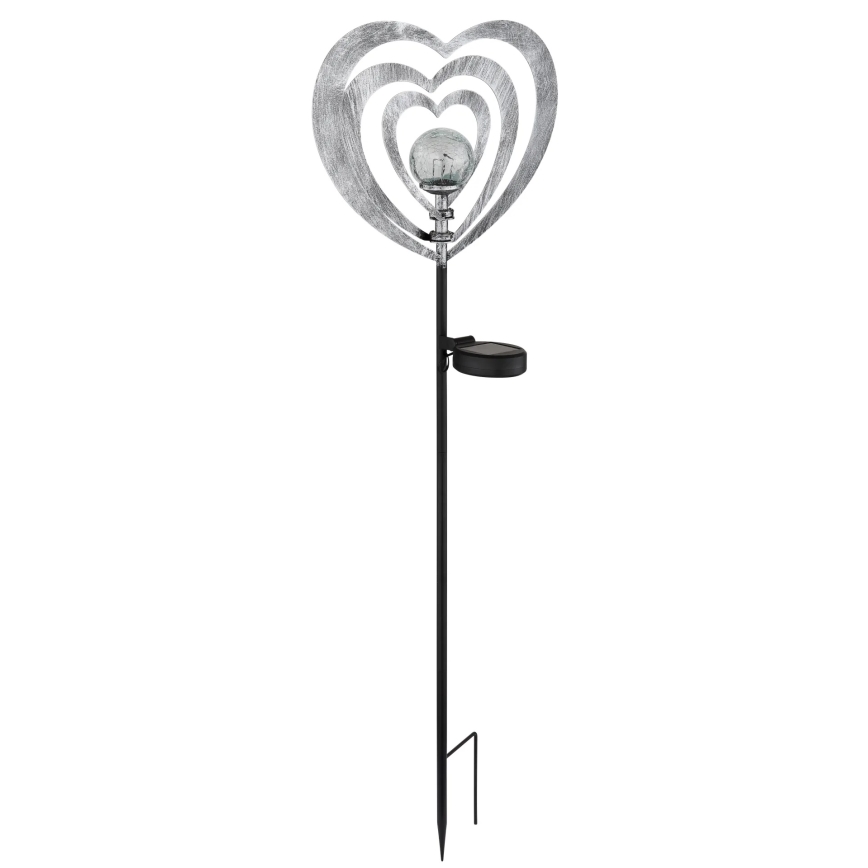 Globo - LED solárne svietidlo LED/3V IP44 300 mAh strieborné srdce