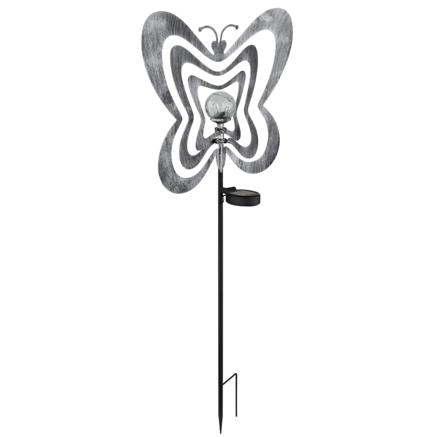Globo - LED Solárne svietidlo LED/3V IP44 300 mAh strieborný motýľ