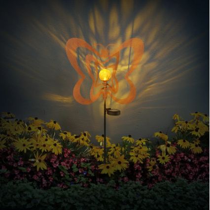 Globo - LED solárne svietidlo LED/3V IP44 300 mAh hrdzavý motýľ