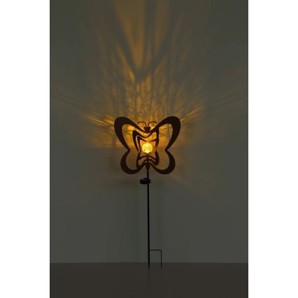 Globo - LED solárne svietidlo LED/3V IP44 300 mAh hrdzavý motýľ