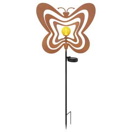 Globo - LED solárne svietidlo LED/3V IP44 300 mAh hrdzavý motýľ