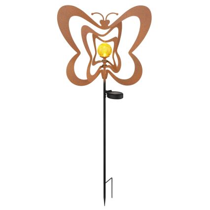 Globo - LED solárne svietidlo LED/3V IP44 300 mAh hrdzavý motýľ