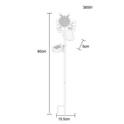 Globo - LED solárne svietidlo 200xLED/3V IP44 600 mAh včela