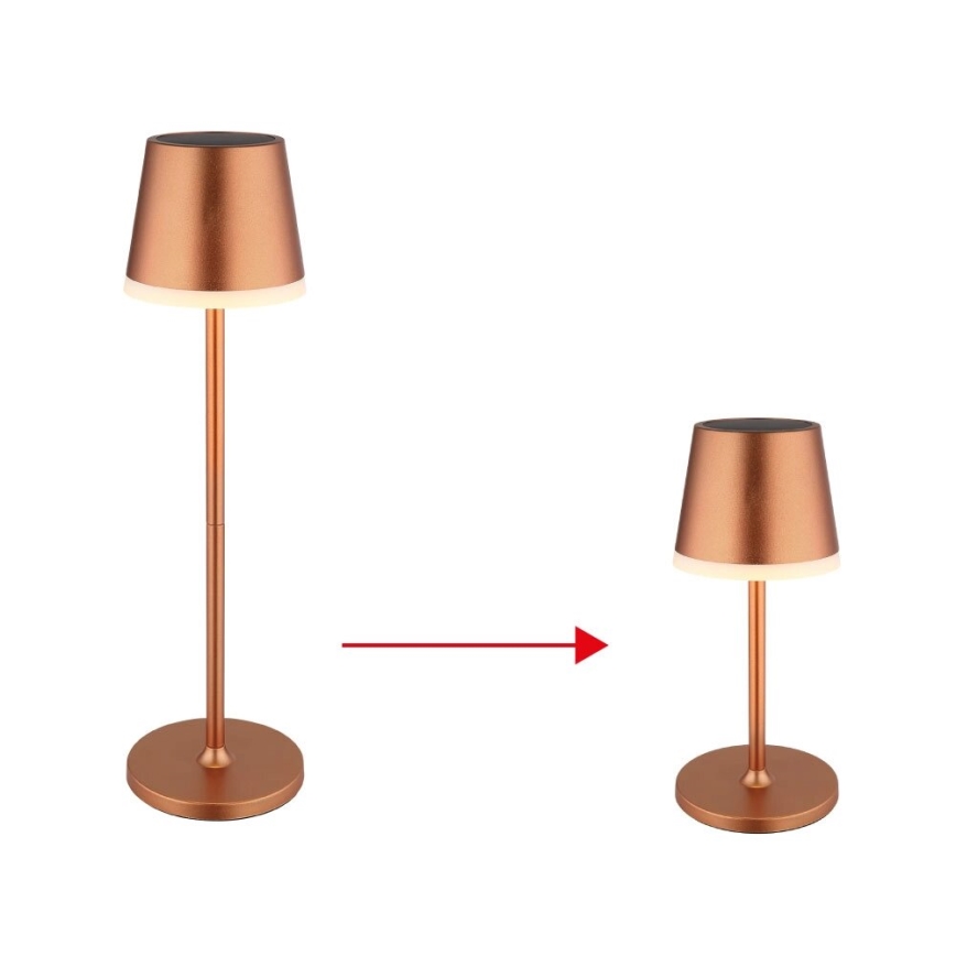 Globo - LED Solárne svietidlo LED/0,6W/3V 3000K IP44 medená