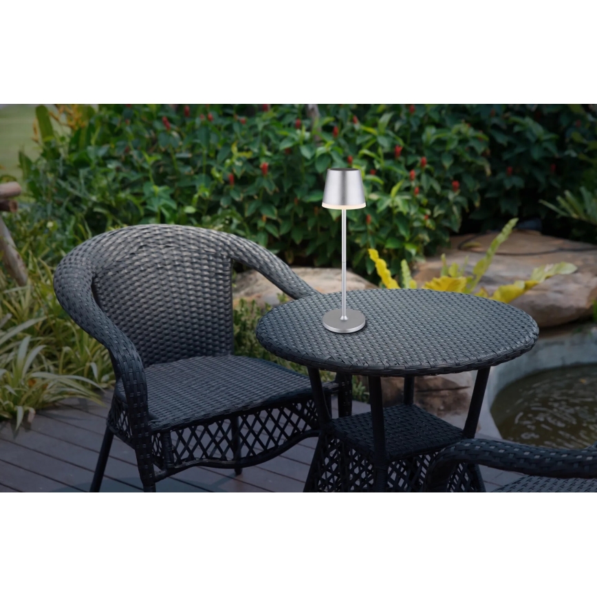 Globo - LED Solárne svietidlo LED/0,6W/3V 3000K IP44 matný chróm