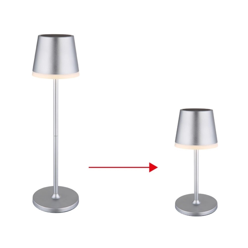 Globo - LED Solárne svietidlo LED/0,6W/3V 3000K IP44 matný chróm