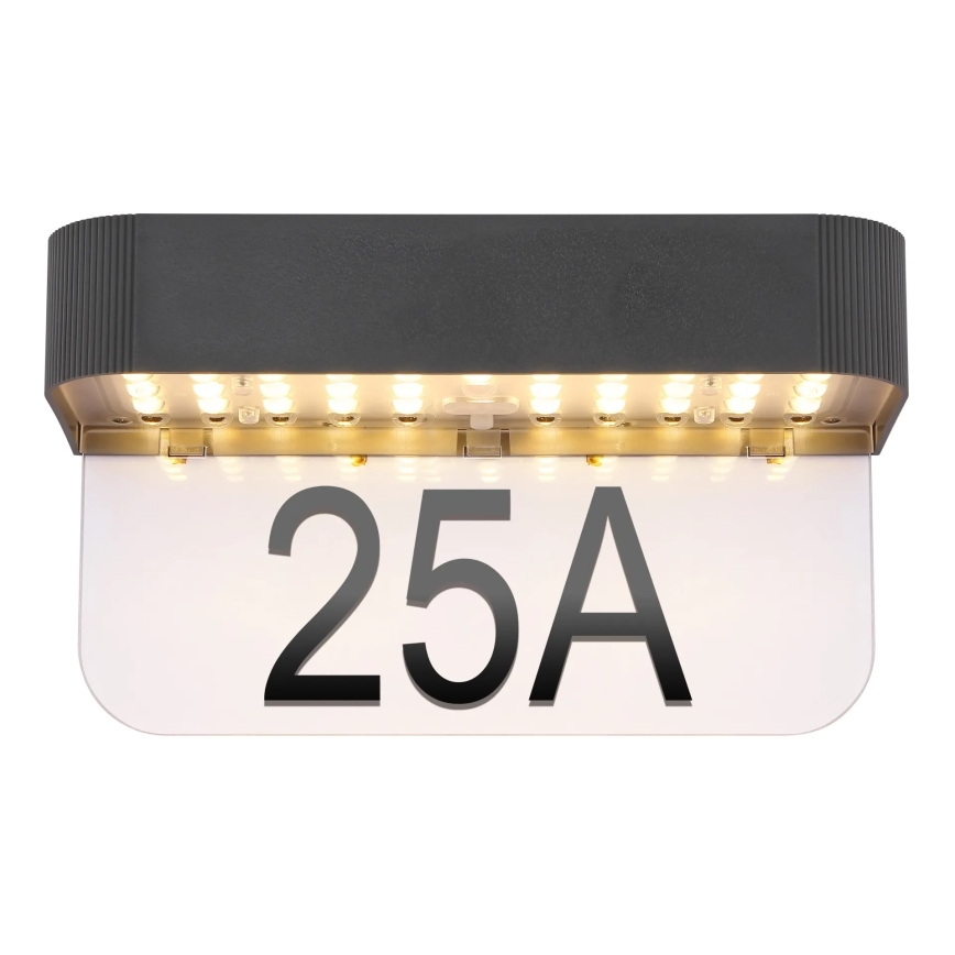 Globo - Solárne LED domové číslo LED/6W/3,7V IP54 1800 mAh