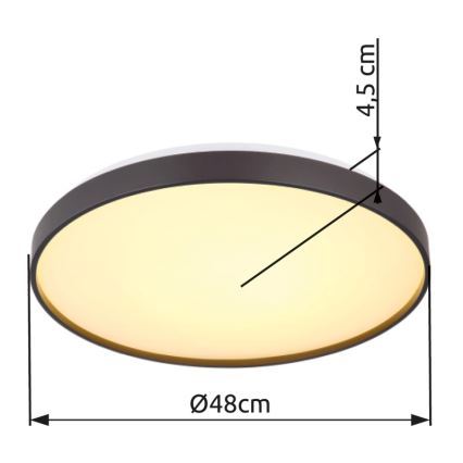 Globo - LED Stropné svietidlo LED/24W/230V pr. 48 cm antracit