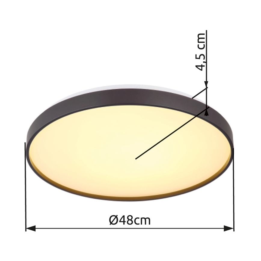 Globo - LED Stropné svietidlo LED/24W/230V pr. 48 cm antracit