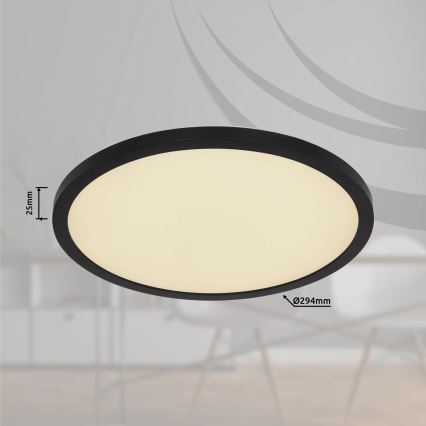 Globo - LED RGB Stmievateľné kúpeľňové stropné svietidlo LED/18W/230V 3000-6000K + diaľkové ovládanie IP44 čierna