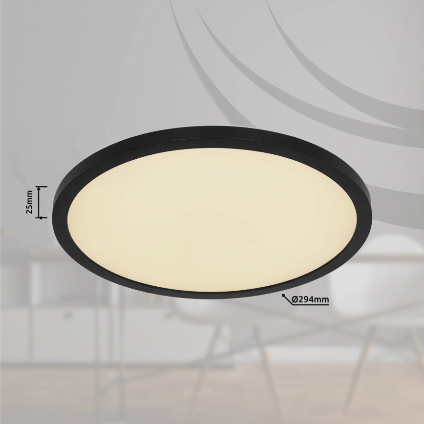 Globo - LED RGB Stmievateľné kúpeľňové stropné svietidlo LED/18W/230V 3000-6000K + diaľkové ovládanie IP44 čierna
