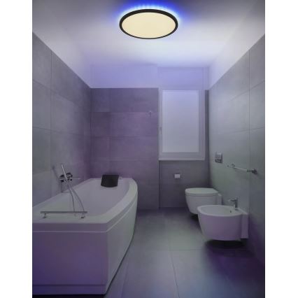 Globo - LED RGB Stmievateľné kúpeľňové stropné svietidlo LED/21W/230V 3000-6000K + diaľkové ovládanie IP44 čierna