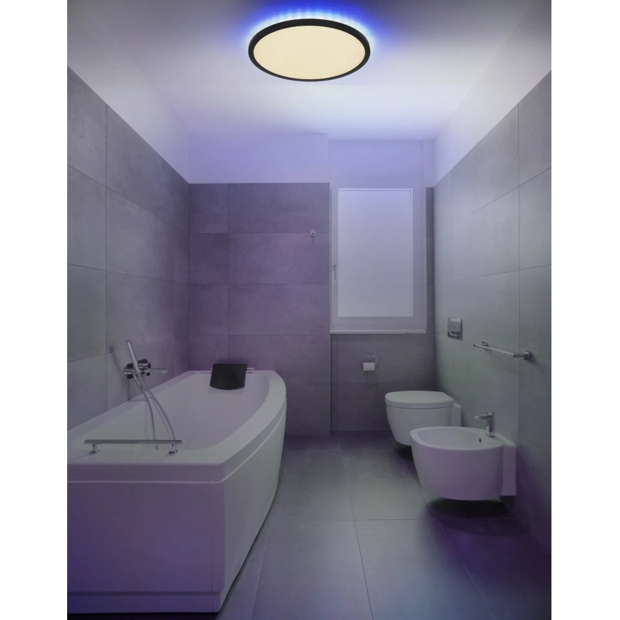 Globo - LED RGB Stmievateľné kúpeľňové stropné svietidlo LED/21W/230V 3000-6000K + diaľkové ovládanie IP44 čierna