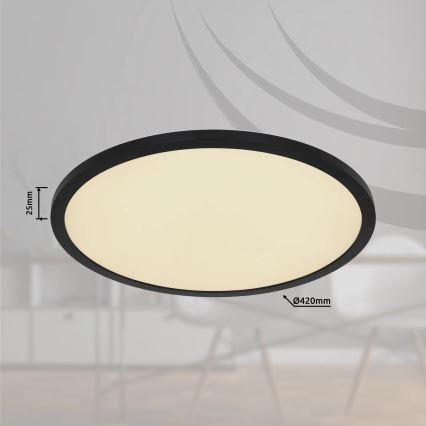 Globo - LED RGB Stmievateľné kúpeľňové stropné svietidlo LED/21W/230V 3000-6000K + diaľkové ovládanie IP44 čierna