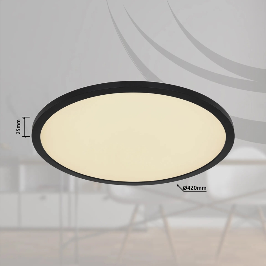 Globo - LED RGB Stmievateľné kúpeľňové stropné svietidlo LED/21W/230V 3000-6000K + diaľkové ovládanie IP44 čierna