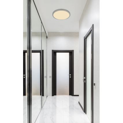 Globo - LED Stmievateľné kúpeľňové stropné svietidlo LED/24W/230V pr. 42 cm IP44 matný chróm