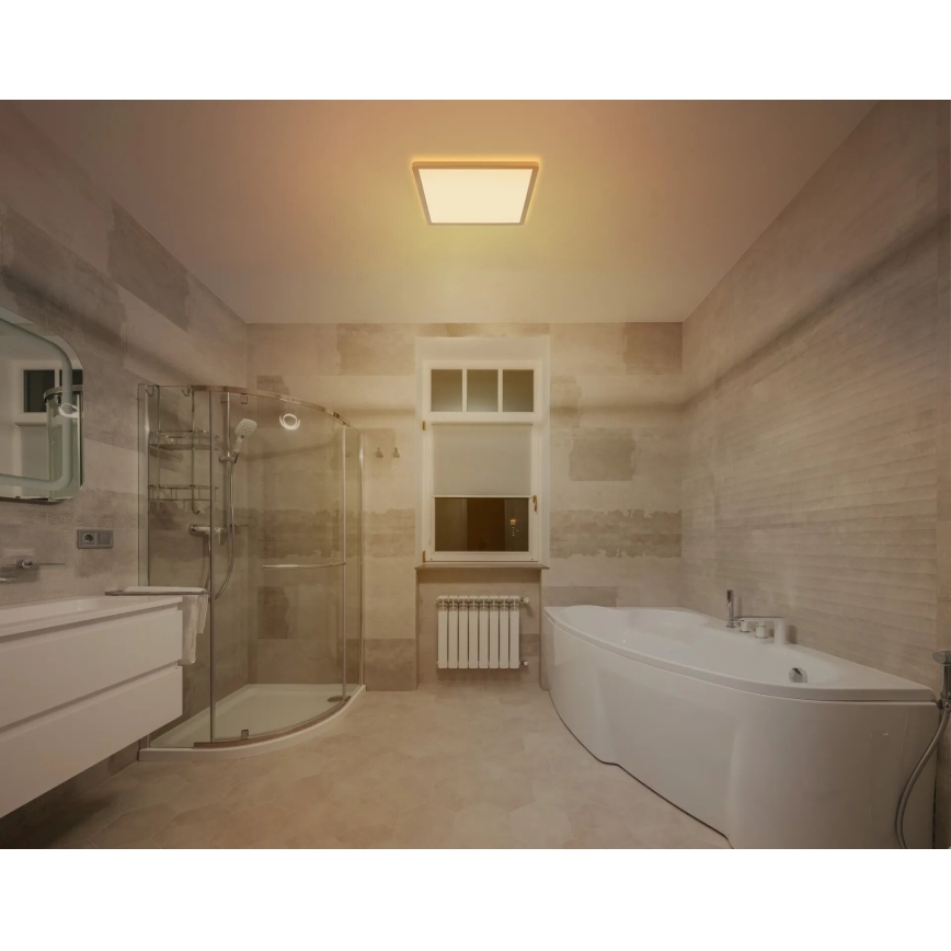 Globo - LED Stmievateľné kúpeľňové stropné svietidlo LED/18W/230V 3000K IP44 29,4x29,4 cm mosadz