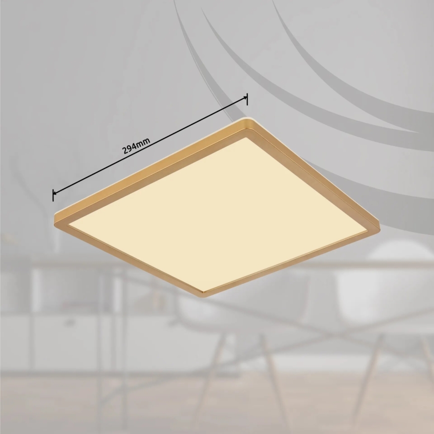 Globo - LED Stmievateľné kúpeľňové stropné svietidlo LED/18W/230V 3000K IP44 29,4x29,4 cm mosadz