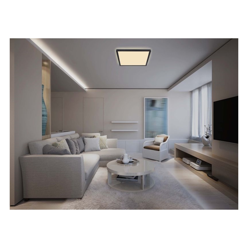 Globo - LED Stmievateľné kúpeľňové stropné svietidlo LED/24W/230V 42x42 cm IP44 čierna