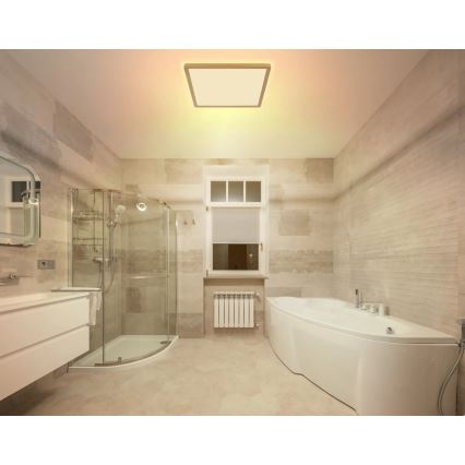 Globo - LED Stmievateľné kúpeľňové stropné svietidlo LED/24W/230V 3000K IP44 42x42 cm mosadz
