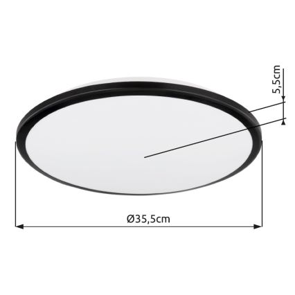 Globo - LED Stropné svietidlo LED/18W/230V 3000K pr. 35 cm čierna