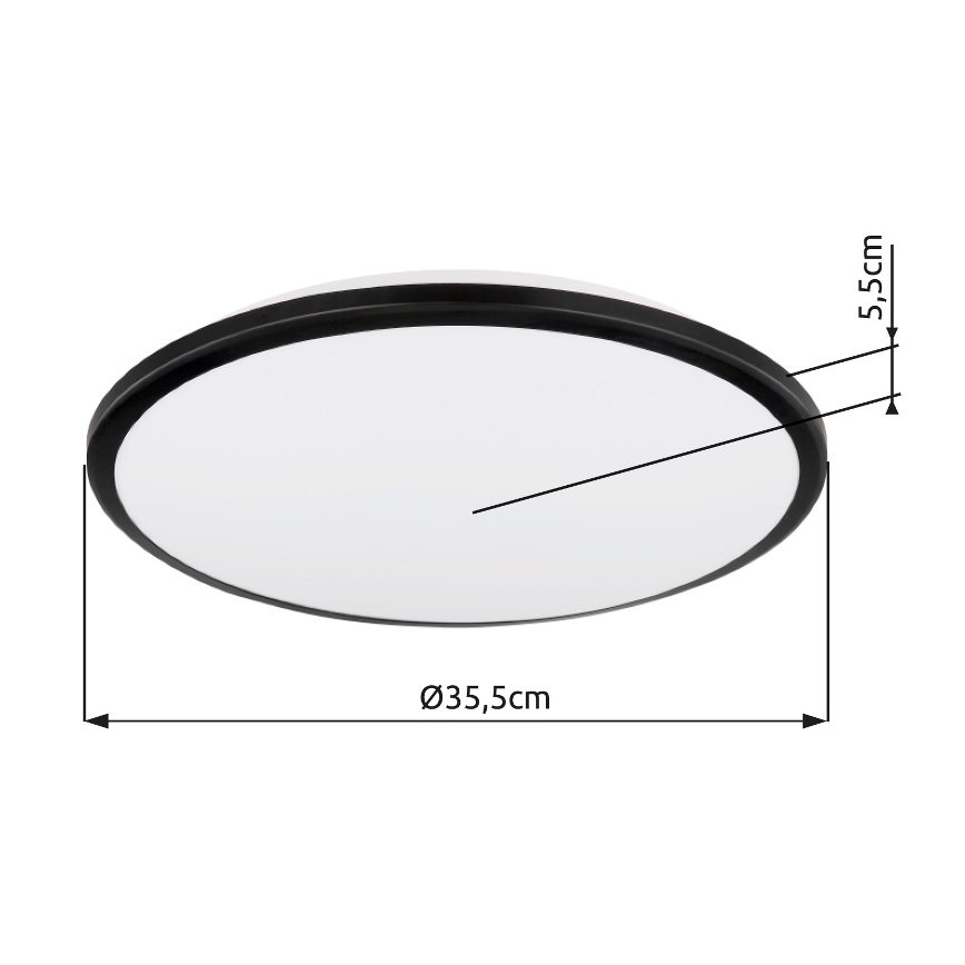 Globo - LED Stropné svietidlo LED/18W/230V 3000K pr. 35 cm čierna