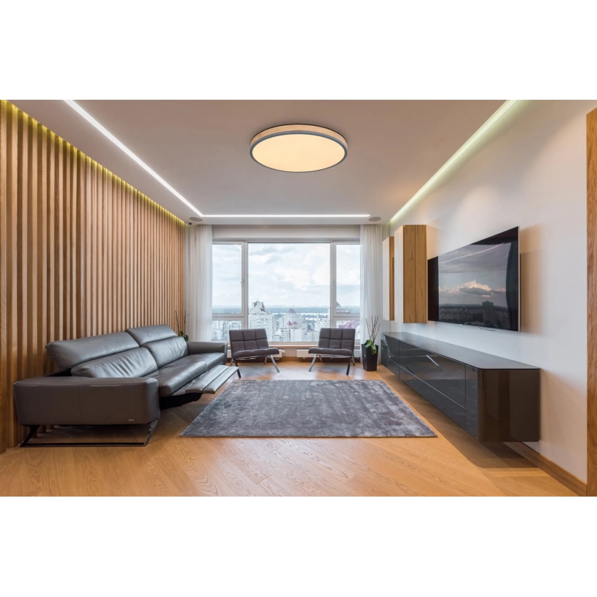 Globo - LED Stmievateľné stropné svietidlo LED/40W/230V 2700-6500K pr. 60 cm + diaľkové ovládanie hnedá/šedá
