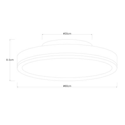 Globo - LED Stmievateľné stropné svietidlo LED/40W/230V 2700-6500K pr. 60 cm + diaľkové ovládanie hnedá/šedá