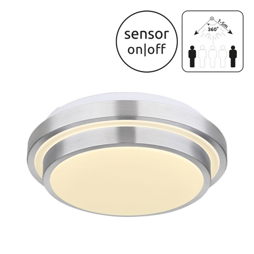 Globo - LED Kúpeľňové stropné svietidlo so senzorom LED/18W/230V IP44